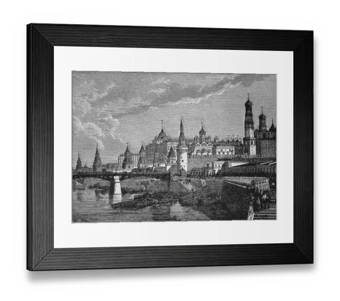 Framed Print : The Kremlin, Moscow, Russia, historical woodcut Framed Print : The Kremlin, Moscow, Russia, historical woodcut