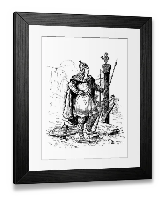 Framed Print : Nordic Viking, woodcut from 1880 Framed Print : Nordic Viking, woodcut from 1880