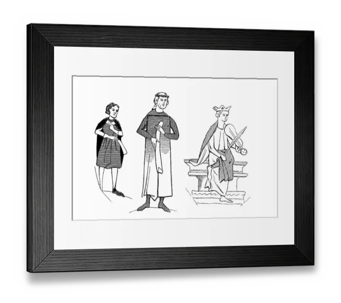Framed Print : Troubadours and minstrels, woodcut from 1880 Framed Print : Troubadours and minstrels, woodcut from 1880