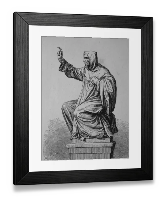 Framed Print : Statue of Girolamo Savonarola, part of the Luther Monument in Worms