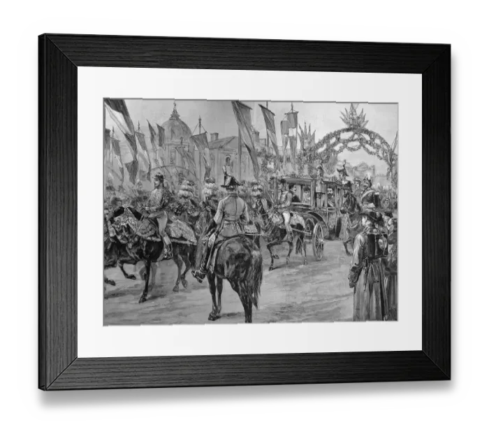 Framed Print : Entrance procession of the newly married heirs apparent of the Romanian throne in Bucharest