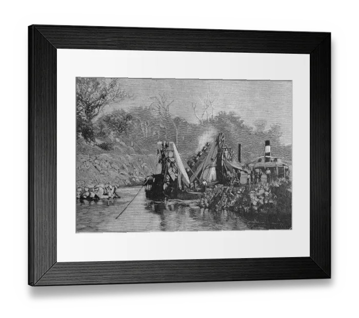 Framed Print : Construction of the Panama Canal