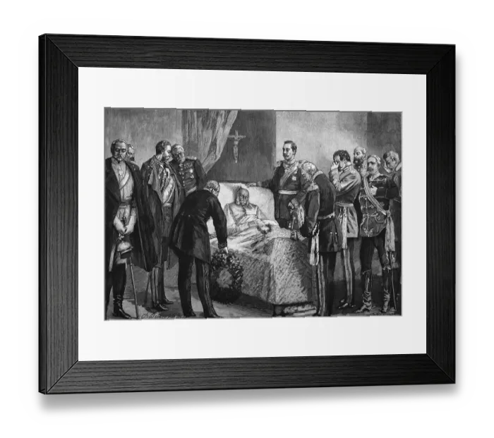 Framed Print : Historical engraving, Emperor William I or Wilhelm I on his deathbed