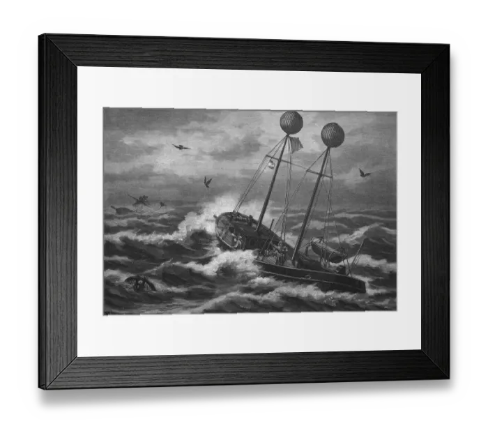 Framed Print : Historical engraving, for connection with the mainland