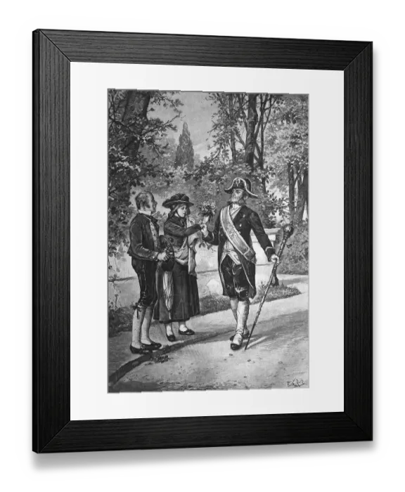 Framed Print : Historical engraving, flower thieves are caught