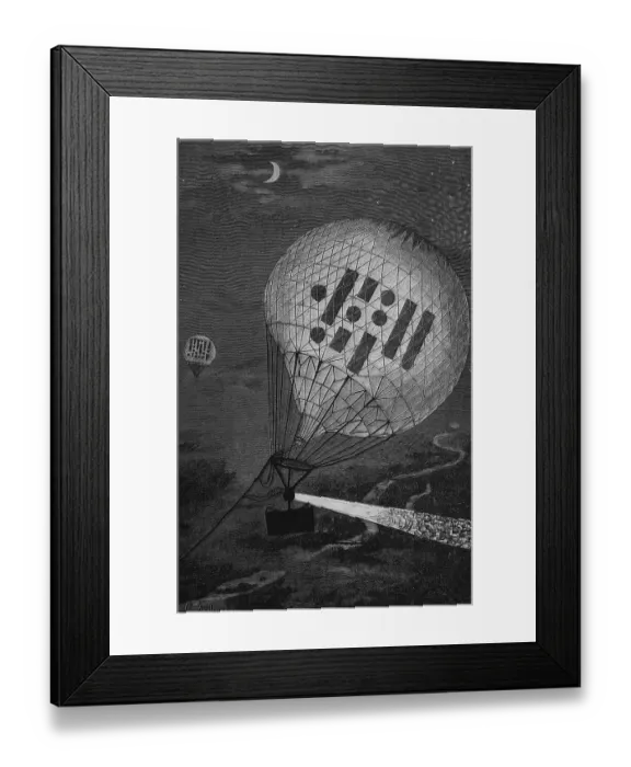 Framed Print : Transmission of signals with balloons