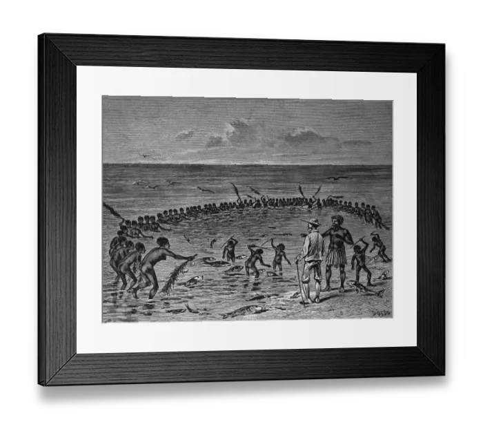 Framed Print : Fishermen fishing on the Samoan Islands Framed Print : Fishermen fishing on the Samoan Islands