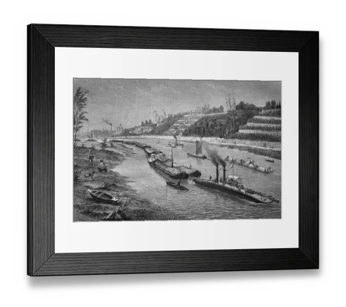 Framed Print : Chain steamer on the Elbe River near Dresden