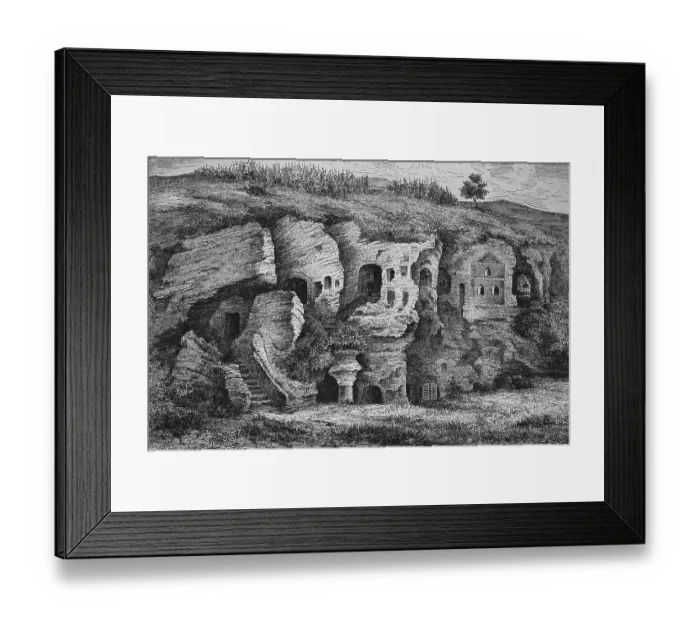 Framed Print : Heidenloecher caves near Ueberlingen
