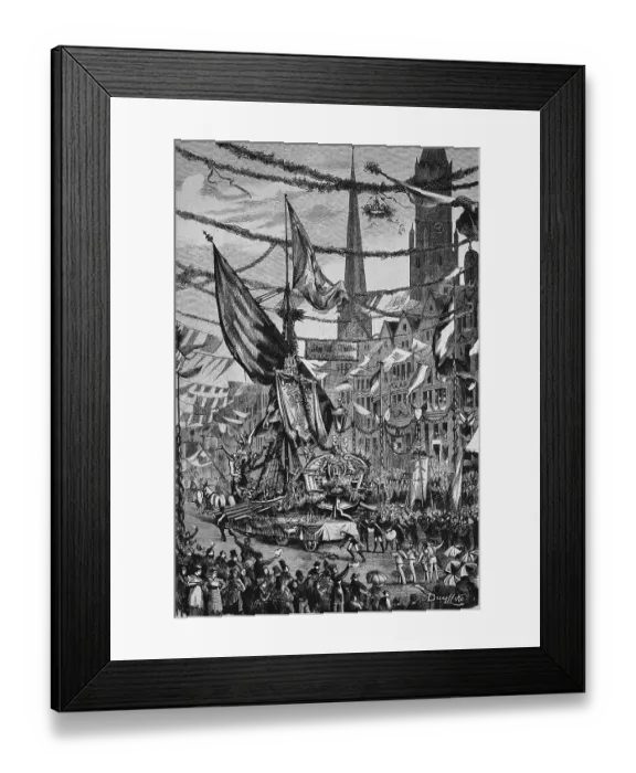 Framed Print : Third German choral association festival in Hamburg