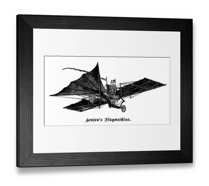 Framed Print : Flying machine by William Samuel Henson
