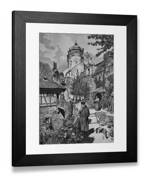 Framed Print : Sunday morning on the town walls