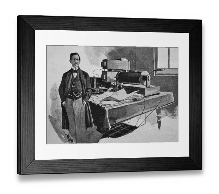 Framed Print : Telegraphy, Guglielmo Marconi, Marchese since 1924