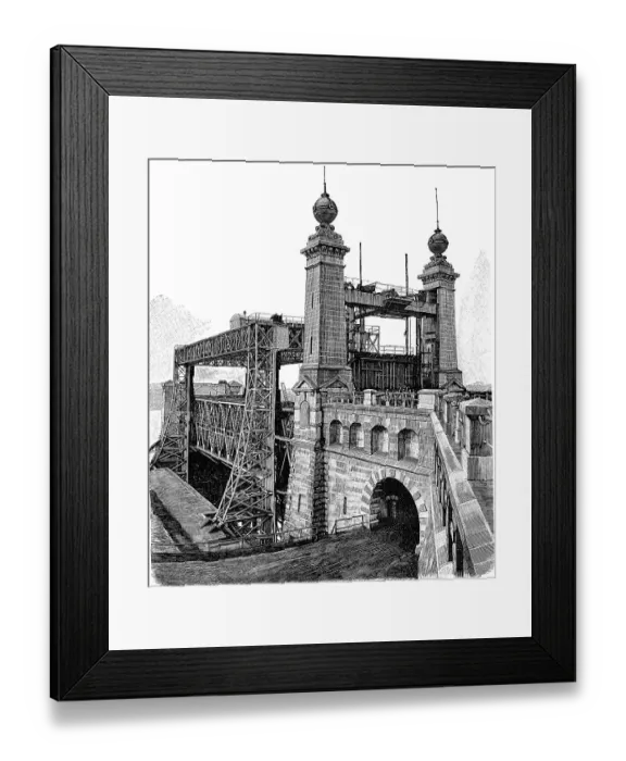 Framed Print : Ship canal lift near Henrichenburg