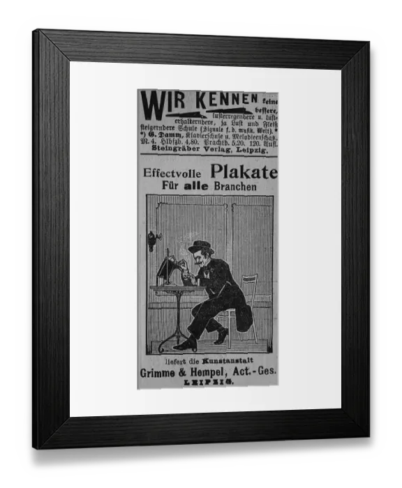 Framed Print : Advertisement, published in the magazine Gartenlaube in 1890