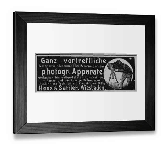 Framed Print : Advertisement for cameras, published in the magazine Gartenlaube in 1890