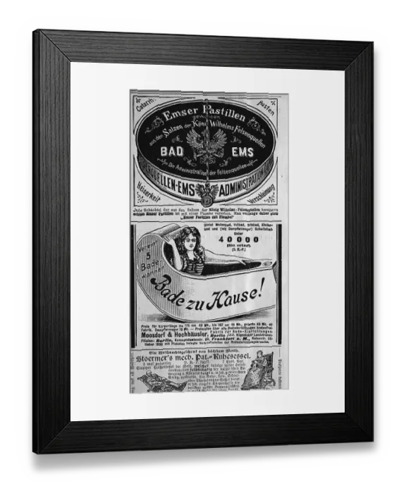 Framed Print : Advertisements, published in the magazine Gartenlaube in 1890