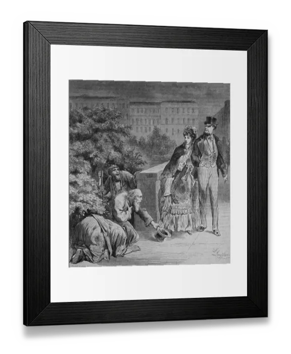 Framed Print : Russian beggars in Riga, Latvia