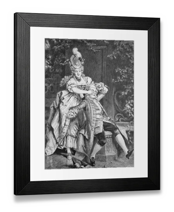 Framed Print : Teasing on a Sunday stroll, historic wood engraving