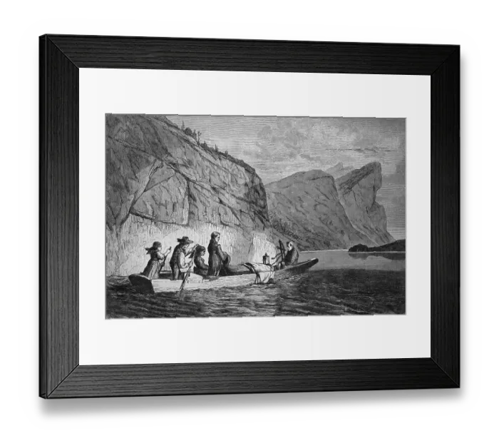 Framed Print : Grave ride on a lake in Upper Austria