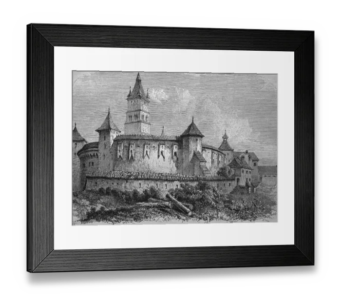 Framed Print : Honigsberger Kastell, fort, now fortified church of Harman