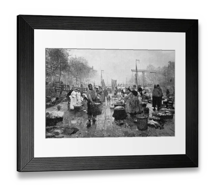 Framed Print : Fish market in Amsterdam, Netherlands Framed Print : Fish market in Amsterdam, Netherlands