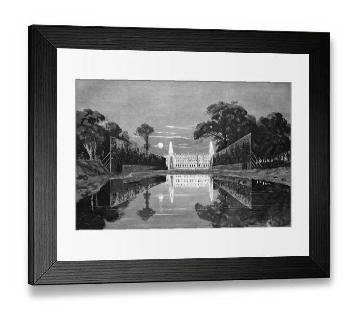 Framed Print : Latona Gardens with the central wing of Schloss Herrenwoerth Castle Framed Print : Latona Gardens with the central wing of Schloss Herrenwoerth Castle