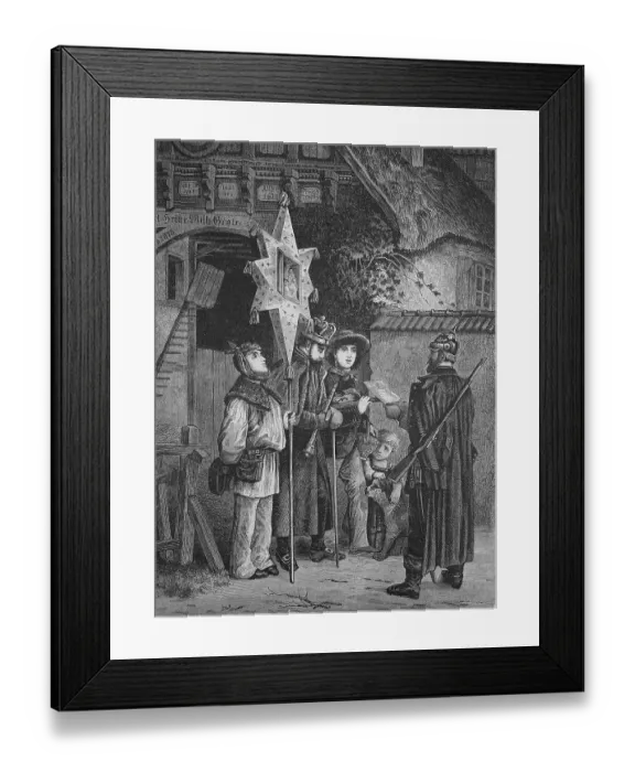 Framed Print : Policeman checking the papers of the three wise men Framed Print : Policeman checking the papers of the three wise men