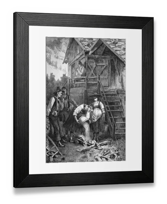Framed Print : Whit laundry, cleaning a crucifix