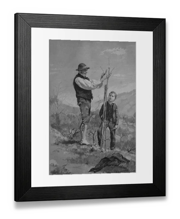 Framed Print : Teaching how to graft a tree, historical engraving