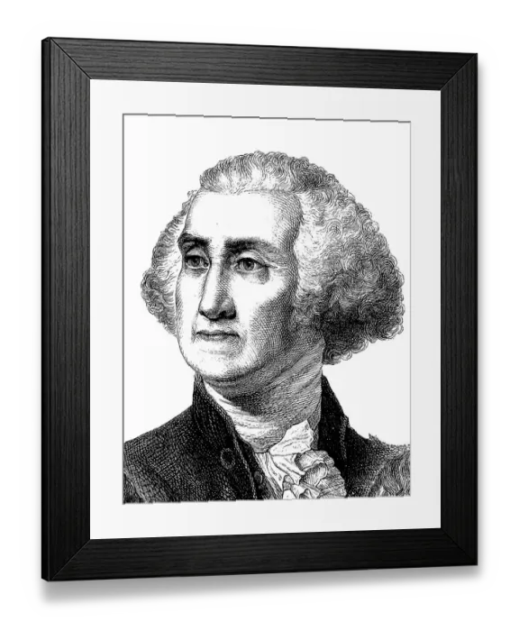 Framed Print : George Washington, 1732 - 1799