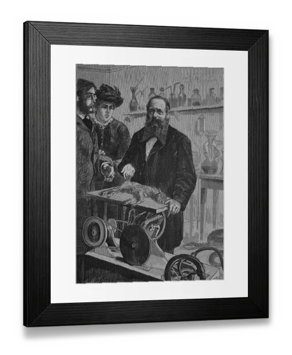 Framed Print : In the laboratory with J. Wickersheimer
