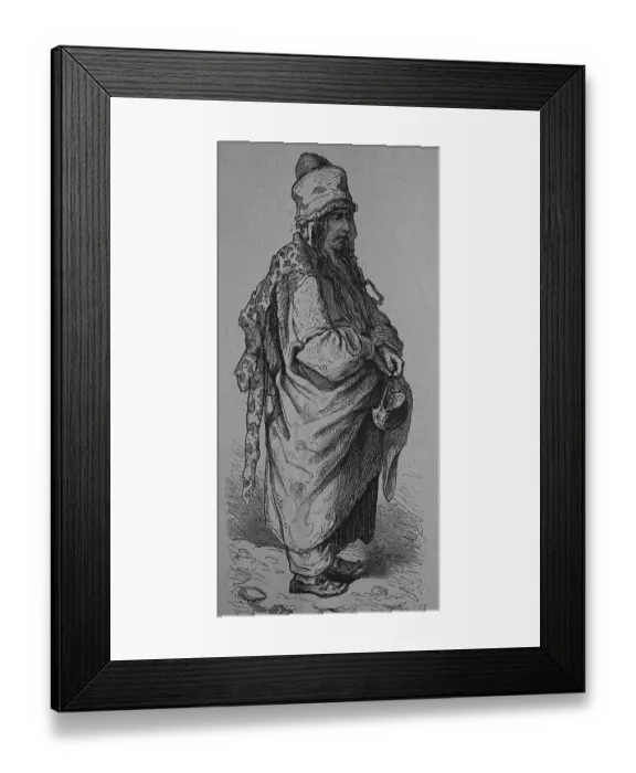Framed Print : Walking dervish, historical engraving, 1883