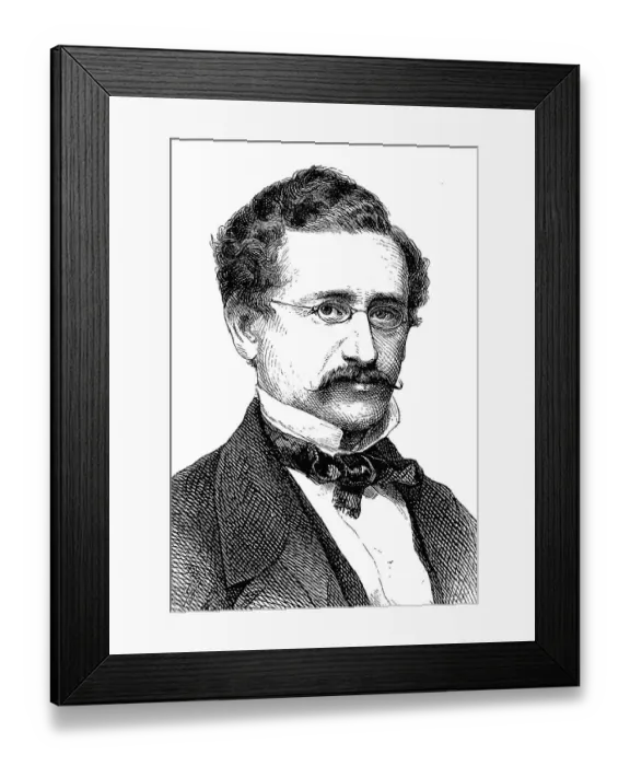 Framed Print : David Kalisch, 1820 - 1872, a German writer