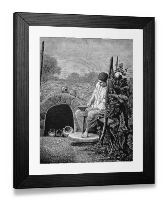 Framed Print : Russian potter, historic engraving of 1883 Framed Print : Russian potter, historic engraving of 1883