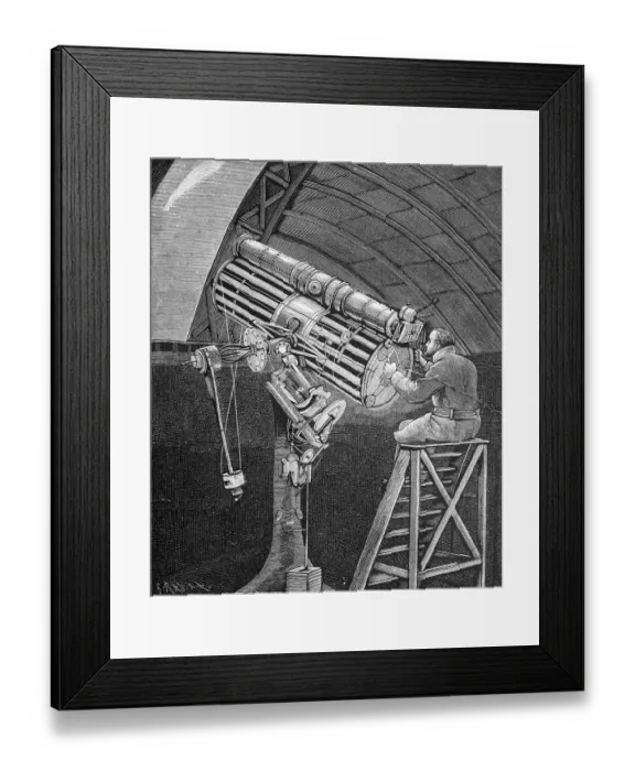 Framed Print : Photographic recording of the comet of 1881 at the observatory in Hastings by Professor Henry Draper