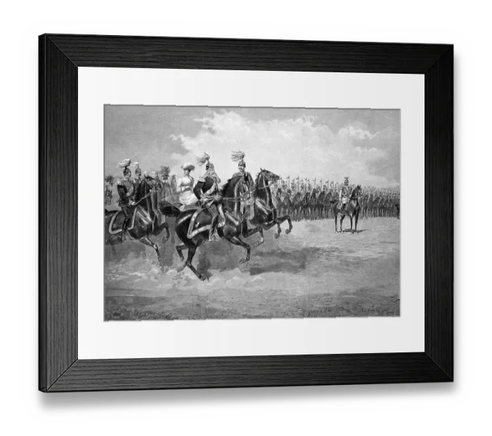 Framed Print : The parade in honor of Emperor Franz Joseph on Tempelhofer Feld field in Berlin