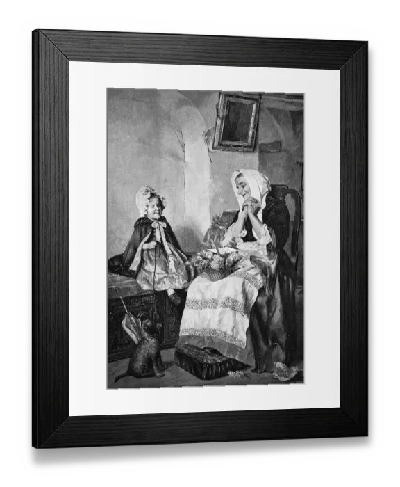 Framed Print : Grandma's birthday, historical engraving