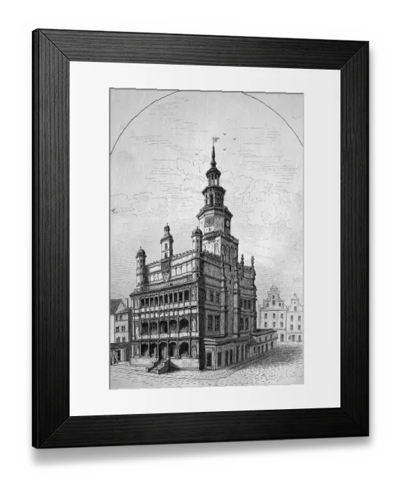Framed Print : Town hall of Posen, Silesia, Poland