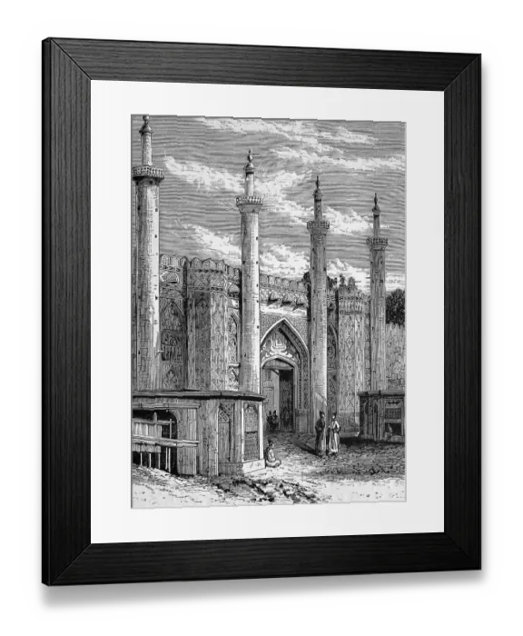 Framed Print : South gate of Tehran, Iran, historical illustration