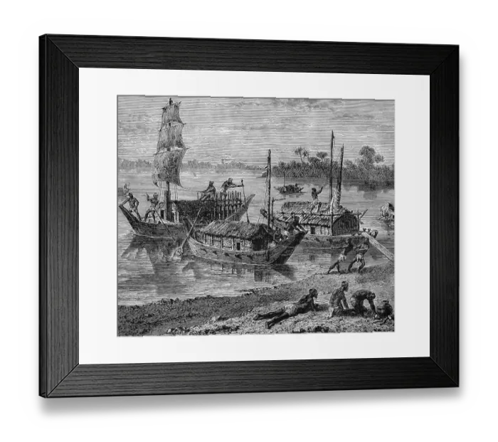 Framed Print : Ganges River, India, historical illustration Framed Print : Ganges River, India, historical illustration