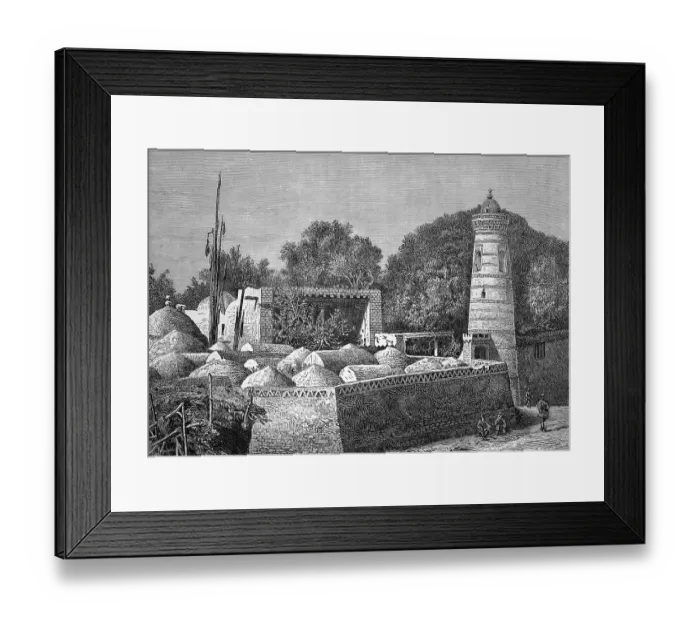 Framed Print : Islamic cemetery in Khiva, Xiva