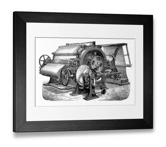 Framed Print : Finishing machine, steam dryer