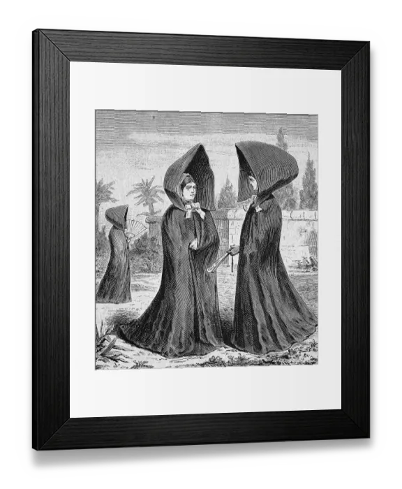 Framed Print : Women wearing traditional costumes of the island of Fayal
