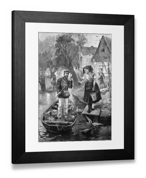 Framed Print : Rural postman in the Spreewald Framed Print : Rural postman in the Spreewald