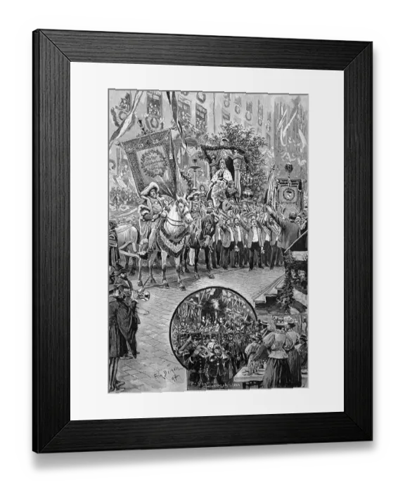 Framed Print : Presentation of the Federal banner of the German Shooting Association by the Mainz Shooting club to the city of Framed Print : Presentation of the Federal banner of the German Shooting Association by the Mainz Shooting club to the city of
