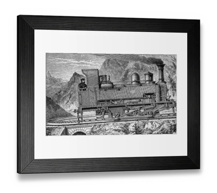 Framed Print : Mountain railway based on the Fell mountain railway system