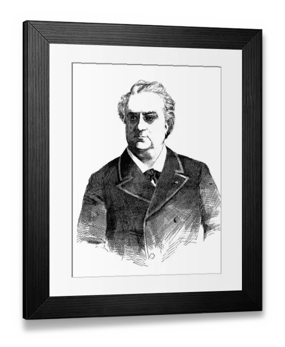 Framed Print : Henry Warnots, 1832 - 1893, famous Belgian opera singer and tenor
