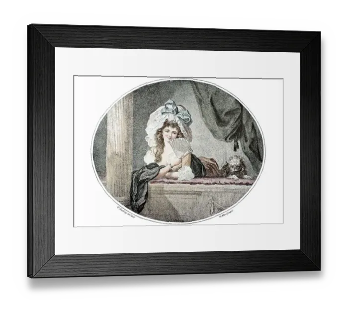 Framed Print : Coquetry, English colour engraving by W Ward, 1810