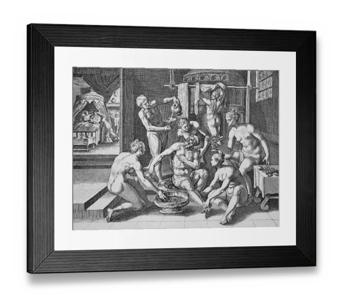 Framed Print : The makeover, copper engraving by Crispin de Passe Framed Print : The makeover, copper engraving by Crispin de Passe